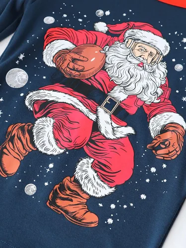 Vista 2 de Pijamas de algodón de 4 piezas para niños, conjunto de pijamas de Navidad y Halloween para niños