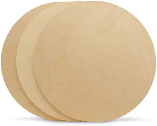 Vista 4 de Círculos de madera de 12 pulgadas, 1/4 pulgadas de grosor, discos de madera contrachapada de abedul, paquete de 1 círculo de madera sin terminar