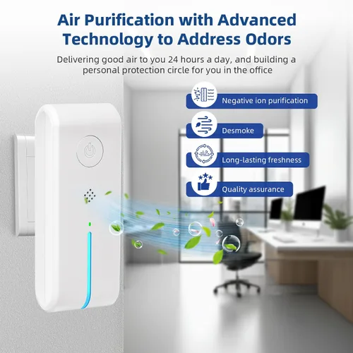 Vista 3 de Ionizadores de aire enchufables – ionizador de aire para el hogar, purificador de aire enchufable con luz nocturna negativa sin filtro portátil