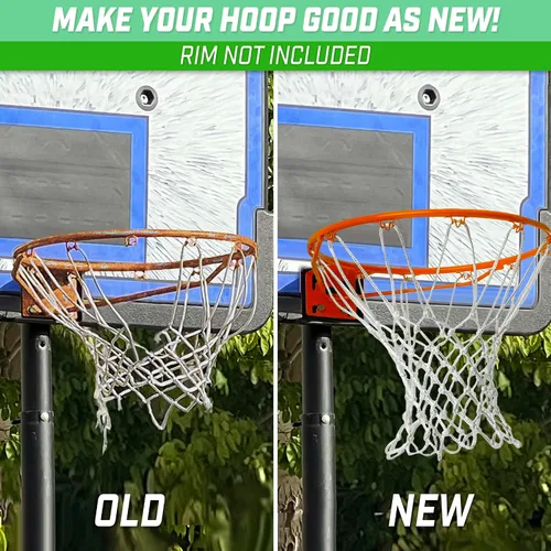 Vista 2 de GoSports Red de baloncesto de repuesto con 12 bucles, resistente para aros de interior y exterior, borde no incluido