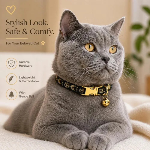 Vista 2 de waaag Pet, Moons Stars Suns - Collar para perro y gato, múltiples diseños Crescent Celestial, collar de correa para perro y gato, tamaño XXS