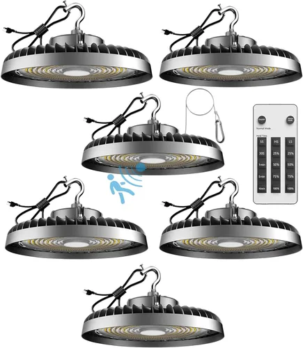 Vista 11 de Luces LED inteligentes de 200 W con controlador inteligente que admiten modo normal y modo de sensor de movimiento (ahorro de energía), luces UFO