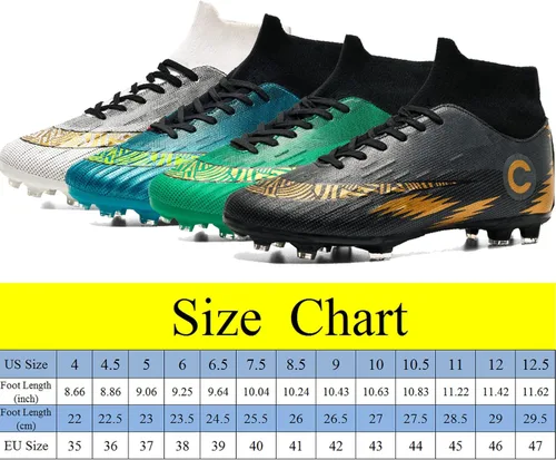 Vista 6 de YANGTAOZI Tacos de fútbol para hombre, zapatos de fútbol profesionales con punta alta, para interiores y exteriores, tacos de fútbol transpirables