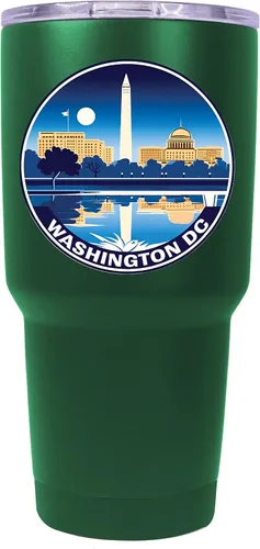 Vista 8 de Washington, D.C. Souvenir - Vaso aislado de acero inoxidable, 24 onzas, color negro, A