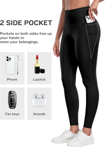 Vista 3 de LZYVOO - Leggings con bolsillos para mujer, 6 paquetes, pantalones de yoga de cintura alta suaves con control de abdomen para entrenamiento