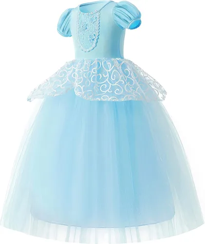 Vista 2 de Princess Costume Cinderella Dresses for Girls Blue Dress Up Clothes Accessories for Toddler Girls Fancy Dress Birthday Party