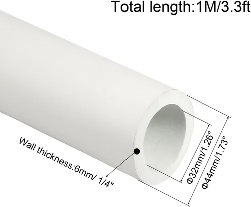 Vista 2 de MECCANIXITY Empuñadura de tubo de espuma empuñaduras 1.260 in ID 1.732 in OD 3.3ft blanco para utensilios, fitness, herramientas mango soporte