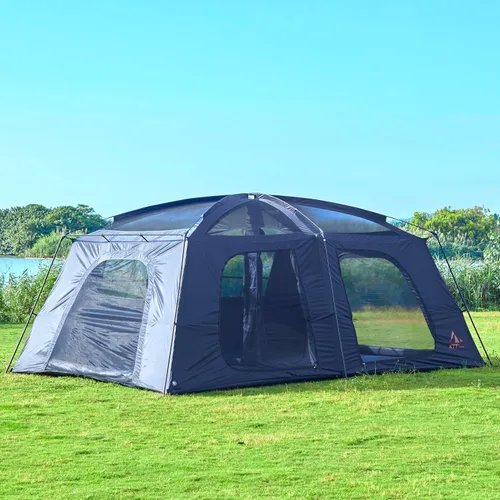 Vista 7 de KTT Extra Large Tent 12-14 Person,Family Cabin Tents,2 Rooms,Straight Wall,2 Doors 4 Windows with Mesh,Waterproof,Double Layer,Big Tent for