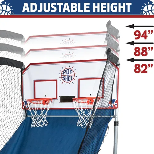 Vista 8 de Pop-A-Shot - Home Dual Shot Arcade Basketball Game with NBA Graphics l Sensor Scoring l 16 Game Modes l 7 Balls l Foldable Storage l for All NBA Fans