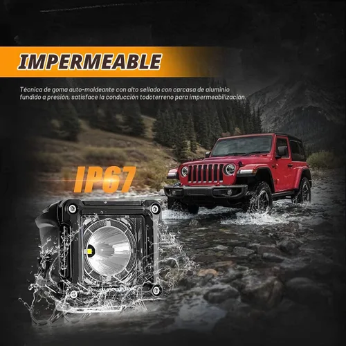 Vista 4 de Auxbeam Serie FA, cubos LED de 3 pulgadas con DRL, 2 modos, haz puntual, luces todoterreno de 20 W, luces de conducción, luces de pilar A, luces