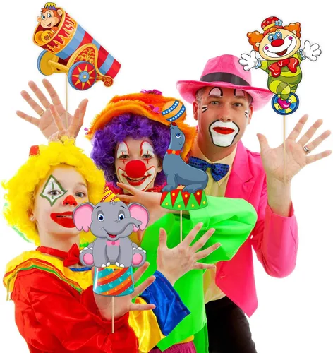 Vista 6 de Zonon 24 piezas de recortes de carnaval decoraciones de fiesta de circo
