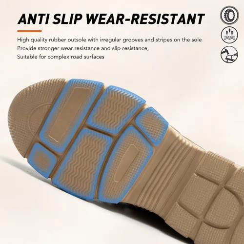 Vista 5 de Asiman Zapatos de punta de acero para hombres y mujeres, zapatos de trabajo indestructibles, ligeros, cómodos, de seguridad, antideslizantes