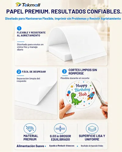Vista 5 de Tekmall Hojas de glaseado de papel comestibles, A4, 25pcs, papel de azúcar