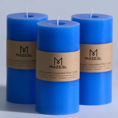 Vista 115 de MOZEAL Juego de 3 velas sin perfume vertidas a mano de 3 x 6 pulgadas, velas tipo pilar sin goteo, combustión de larga duración, aproximadamente 120
