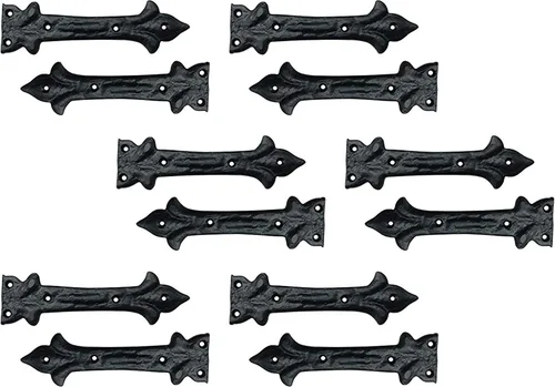 Vista 36 de Adonai Hardware Adonijah Bisagra falsa de aluminio para montaje frontal (6.5" x 12 Pack, Negro mate) para puertas de granero, puertas, armarios