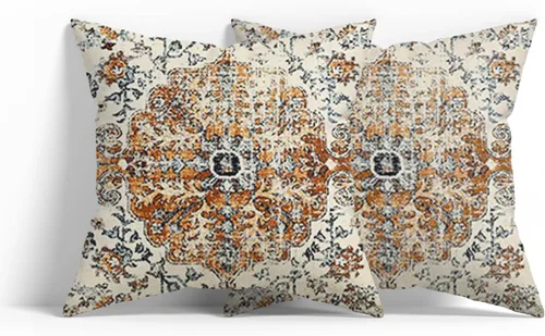 Vista 13 de Fundas de almohada con patrón bohemio de doble cara, fundas de almohada retro con diseño floral de mandala hippie, decoración retro, fundas