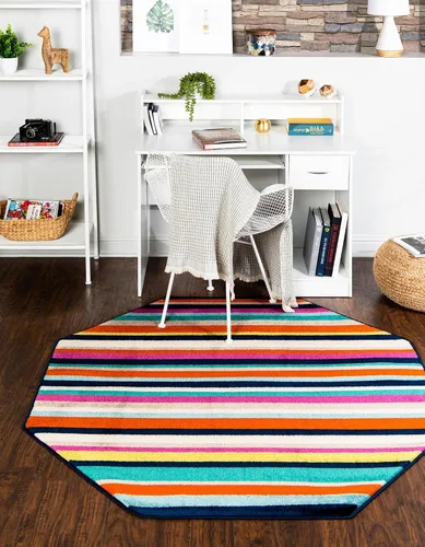 Vista 11 de Unique Loom Azalea Collection - Alfombra Glenn (Runner 2' 0" x 6' 0", amarillo/beige)