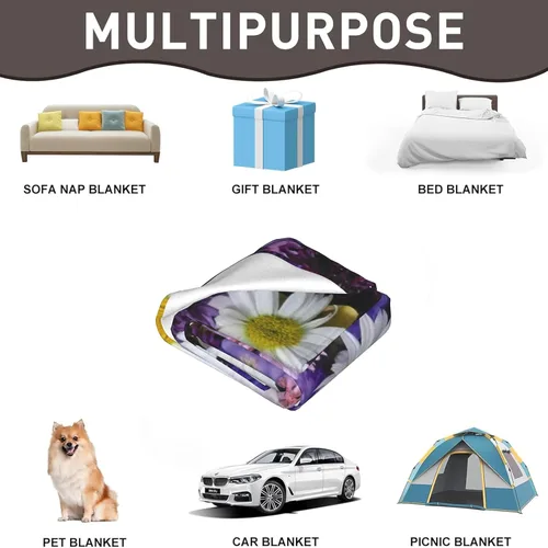Vista 5 de Manta de cámara y flores, manta suave y cálida y acogedora, regalos para adultos, niños y mujeres, manta de franela ligera y mullida para sofá