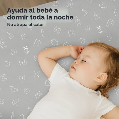 Vista 5 de 2 paquetes de sábanas ajustadas para mini cuna - 38x26 sábanas Pack N Play para colchón Pack and Play, algodón orgánico, ropa de cama transpirable