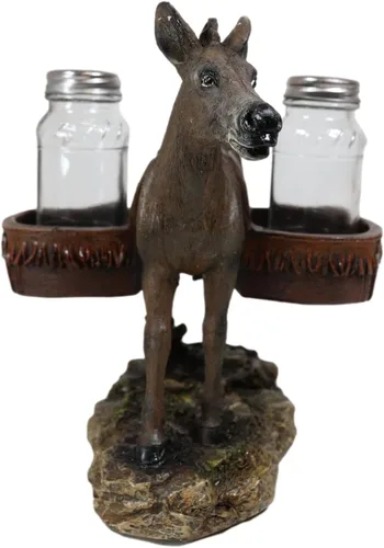 Vista 2 de Ebros Gift Western Country Farm Mule Donkey Ass Carrying Saddlebags Figurine Salt Pepper Shakers Holder Decoración De Animales De Trabajo Caballos