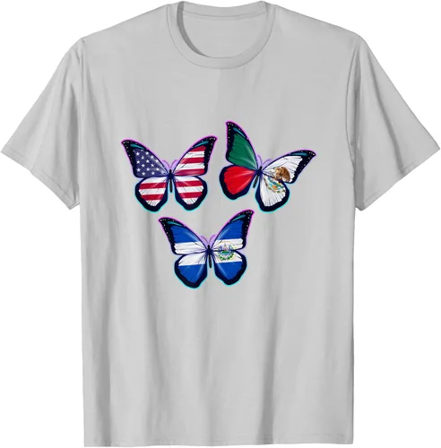 Vista 70 de Multiculti Heritage. Camiseta El Salvador México y Estados Unidos