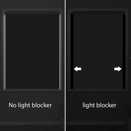 Vista 4 de Yoolax Roller Accessories Bloqueadores de luz Versión ampliada (negro) 100% Blackout, Plastic Light Blockers for Roller Shades, Zebra Blinds