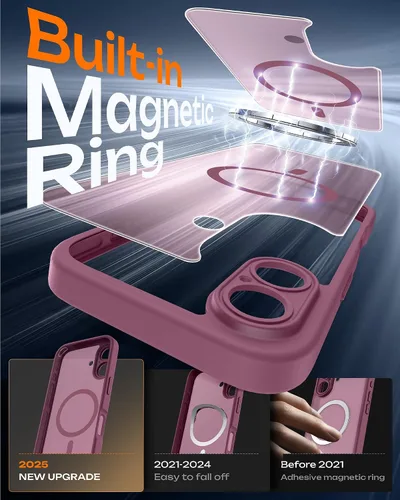 Vista 512 de TOCOL Funda para iPhone 11, compatible con Magsafe, protección completa de cámara, imanes integrados, protección contra caídas, funda translúcida