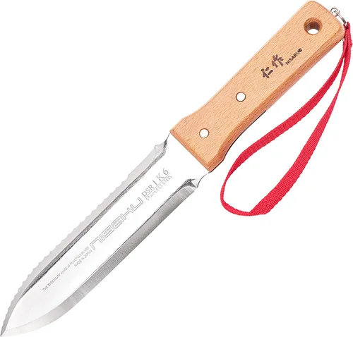 Vista 2 de Nisaku NJP651 Cuchillo Hori para Desbrozar y Excavar - Edición Endurecido HRC58, Auténtico Tomita (Est. 1960) Acero Inoxidable Japonés, Cuchilla