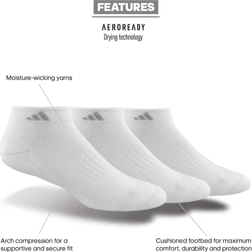 Vista 2 de adidas Womens Cushioned Low Cut Socks (3-pair)