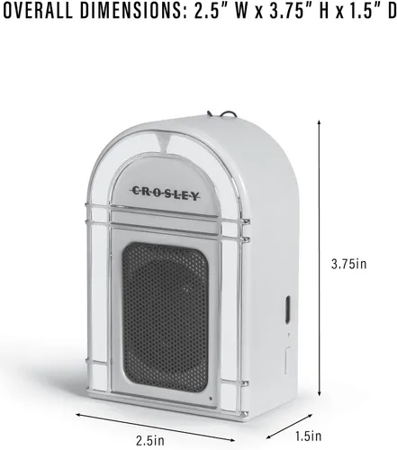 Vista 14 de Crosley CR3046A-AB Mini Jukebox Altavoz Bluetooth portátil con luces LED y micrófono, azul aguamarina