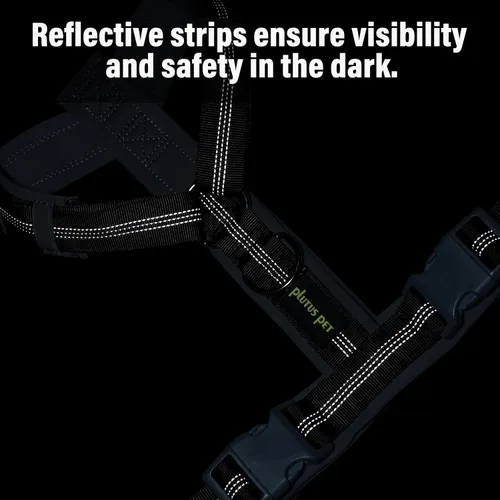 Vista 63 de Arnés para perro Plutus Pet sin tirón, arnés ajustable de nylon con acolchado suave, arnés para perro reflectante y resistente para perros pequeños