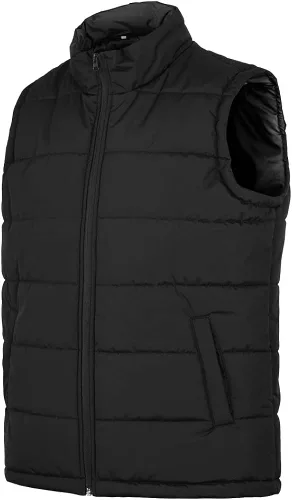 Vista 4 de MADHERO Chaleco acolchado con cuello alto acolchado sin mangas para hombre