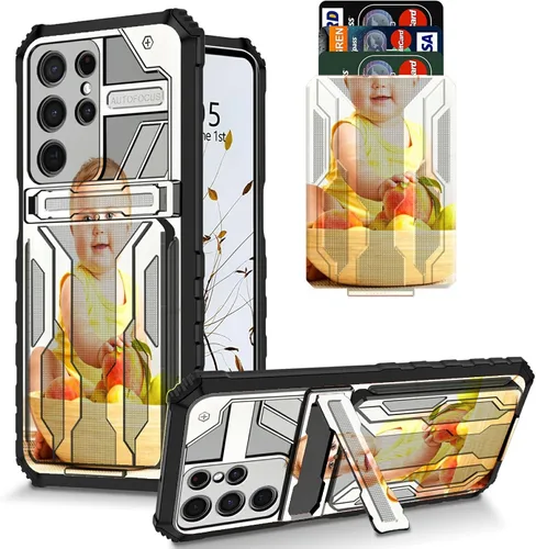 Vista 58 de Funda para Galaxy S21 FE 5G 2022 con soporte, funda de doble capa de policarbonato duro de TPU suave, estampado de vaca, estampado animal