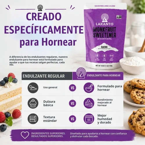 Vista 9 de Lakanto - Edulcorante de fruta del monje, sustituto de azúcar 1:1, keto, sin OGM Sustituto del azúcar para hornear, retiene la humedad, mejor
