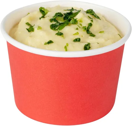 Vista 55 de Restaurantware Coppetta - Vasos de postre de 3 onzas, 50 tazas desechables para helado, tapas se venden por separado, cuencos de papel a cuadros