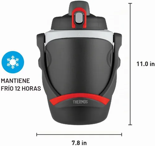 Vista 2 de Thermos Botella de hidratación con aislamiento de espuma de 64 onzas, color negro