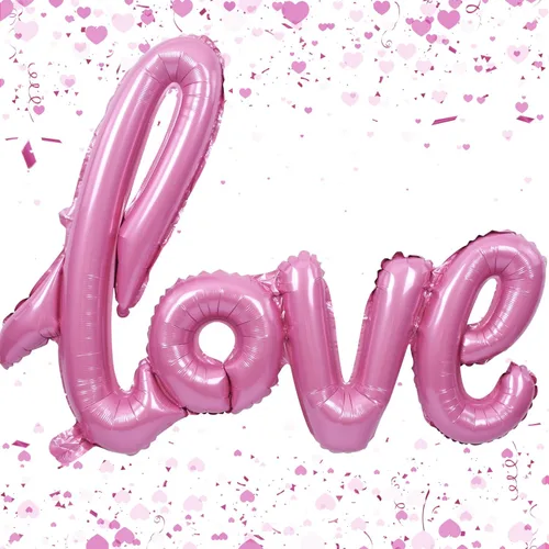 Vista 9 de Gran Banner de Globos de Oro de Lámina de Amor, Globos de Letras de Lámina de Mylar de 42 Pulgadas de Oro para Decoraciones de Boda, Día de San