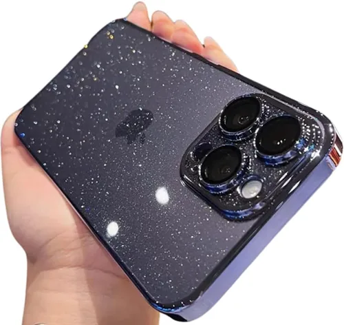 Vista 8 de Casechics Funda compatible con iPhone, marco electrochapado con purpurina, protección para el lente de la cámara, suave a prueba de golpes