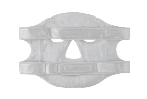 Vista 3 de FOMI Máscara facial completa con cuentas de gel para terapia caliente y fría, mascarilla facial de hielo para migraña, alivio del estrés, reduce