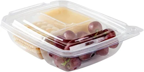 Vista 9 de Restaurantware Tamper Tek - Recipientes rectangulares para llevar de 11 onzas, 100 recipientes duraderos de plástico transparente congelable a