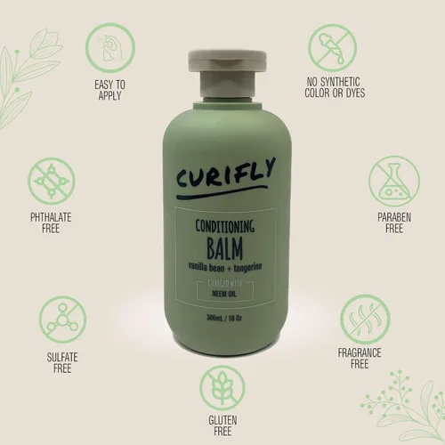 Vista 4 de Bálsamo acondicionador, bálsamo para el cabello con aceite de neem, hidratante para el cabello seco y dañado, sin parabenos y anticaspa para cabello