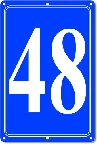 Vista 34 de Premium Aluminum Number Signs, Metal 12" X 8" Blue Numbered Sign Outdoor for Parking Lots, Floor, Dock, Court, Aisle, Field, High Visibility, No