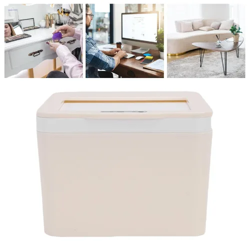 Vista 7 de AUNMAS Papelera de escritorio con sensor automático sin contacto de 4 litros con sensor inteligente con tapa eléctrica para oficina, baño, coche