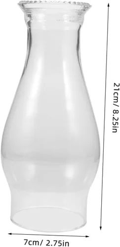 Vista 2 de Lámpara de cristal transparente, pantalla de queroseno de vidrio para chimenea, cubierta de lámpara de aceite, cubierta de portavelas con capucha