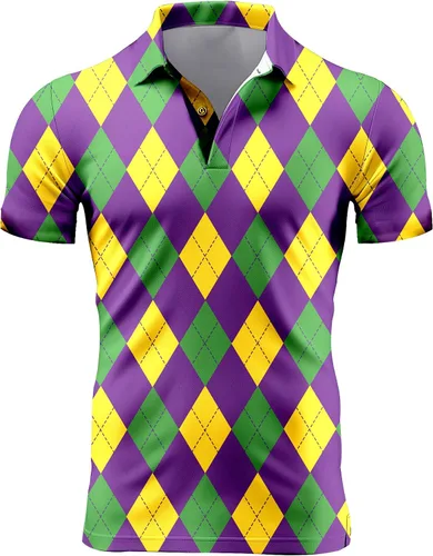 Vista 8 de Camisa de golf de los años 80 para hombre, ajuste seco, manga corta, estampada, divertidas, camisas de golf de los años 90 para hombre
