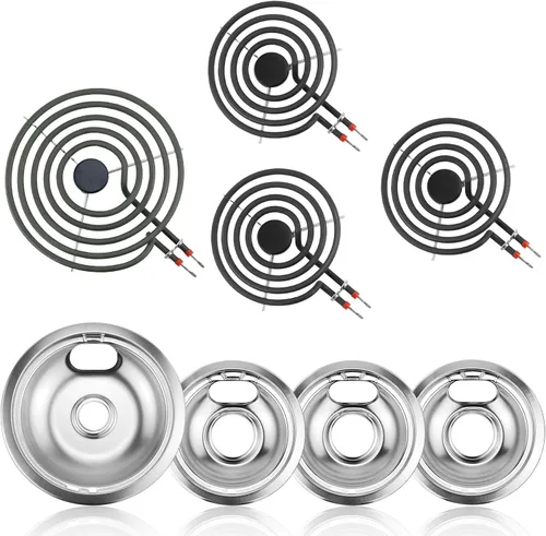 Vista 11 de Bandejas de goteo para quemadores plateados W10196405(8”) W10196406(6”) Quemadores eléctricos para estufa MP15YA(6") MP21YA(8")330031 Receptáculo