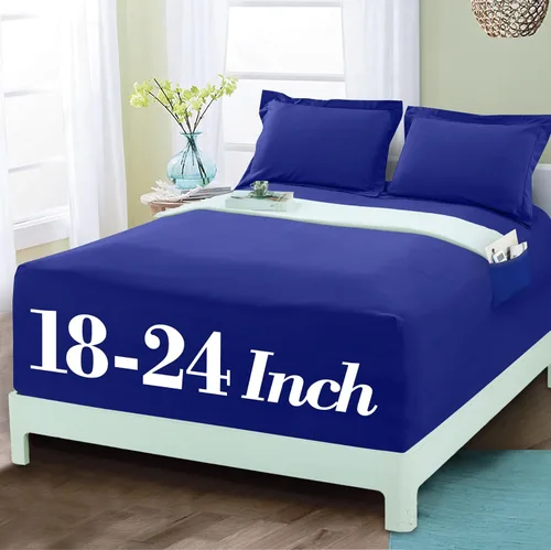 Vista 15 de Mocassi - Sábanas ajustadas de tamaño Twin con bolsillo profundo y efecto refrescante de hasta 16 pulgadas - Sábanas de lujo tipo hotel de 1800