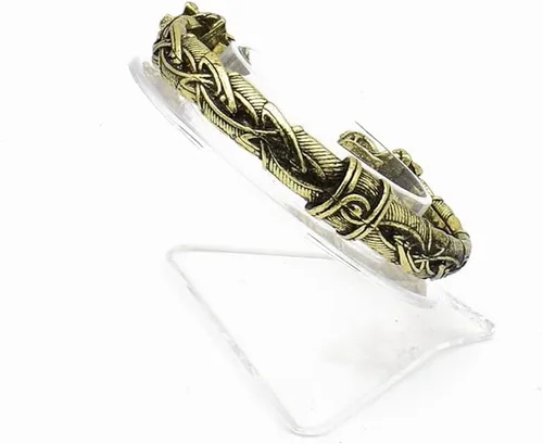 Vista 4 de Zhubobo Brazalete de brazo vikingo nórdico para hombre Fenrir con cabeza de lobo
