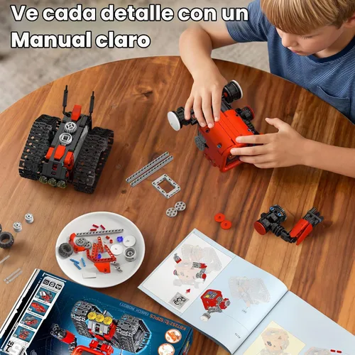 Vista 6 de Kit de construcción de robots 5 en 1, aplicación STEM y robótica de Rojo