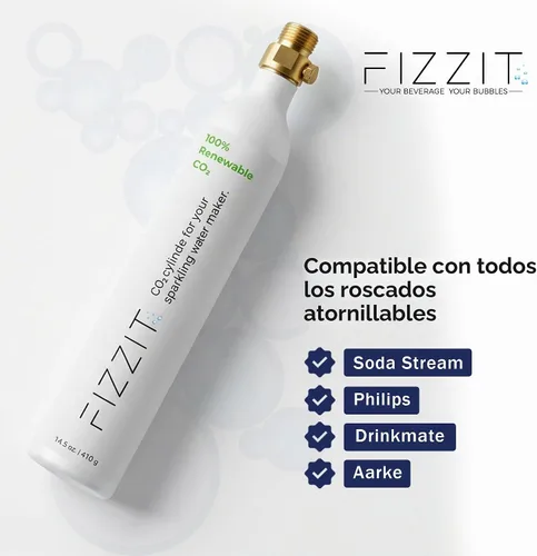 Vista 3 de FIZZIT - Cilindro de CO2 roscado de 60 litros para fabricantes de refrescos